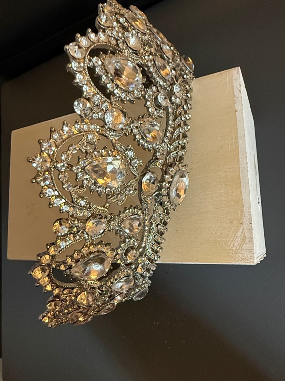 silver-toned crystal tiara